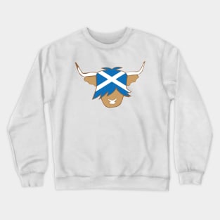 Highland cow with Scotland flag Crewneck Sweatshirt